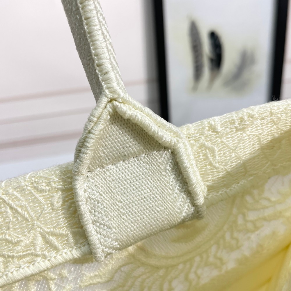 Christian Dior BOOK TOTE series medium beige fabric printed embroidered handbag Christian Dior BOOK TOTE series medium beige fabric printed embroidered handbag