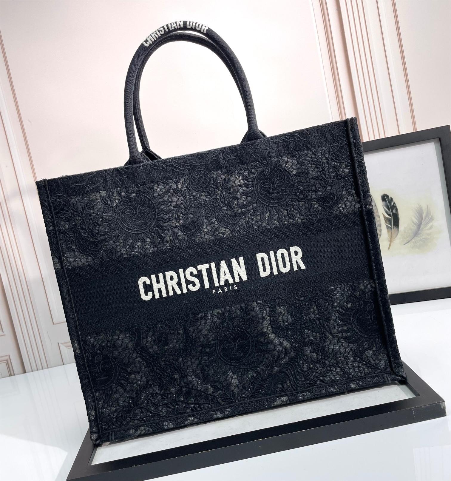 Christian Dior BOOK TOTE series large clear black printed embroidered handbag Christian Dior BOOK TOTE series large clear black printed embroidered handbag