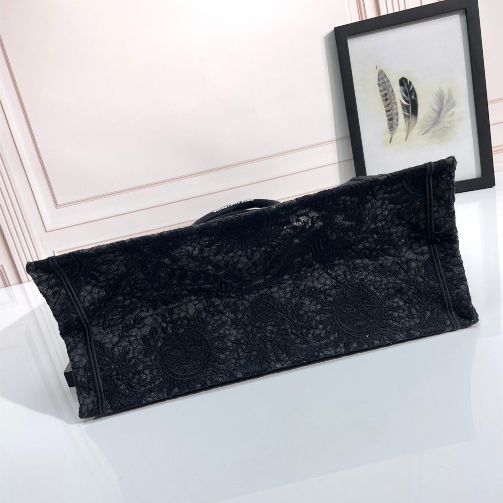 Christian Dior BOOK TOTE series large clear black printed embroidered handbag Christian Dior BOOK TOTE series large clear black printed embroidered handbag