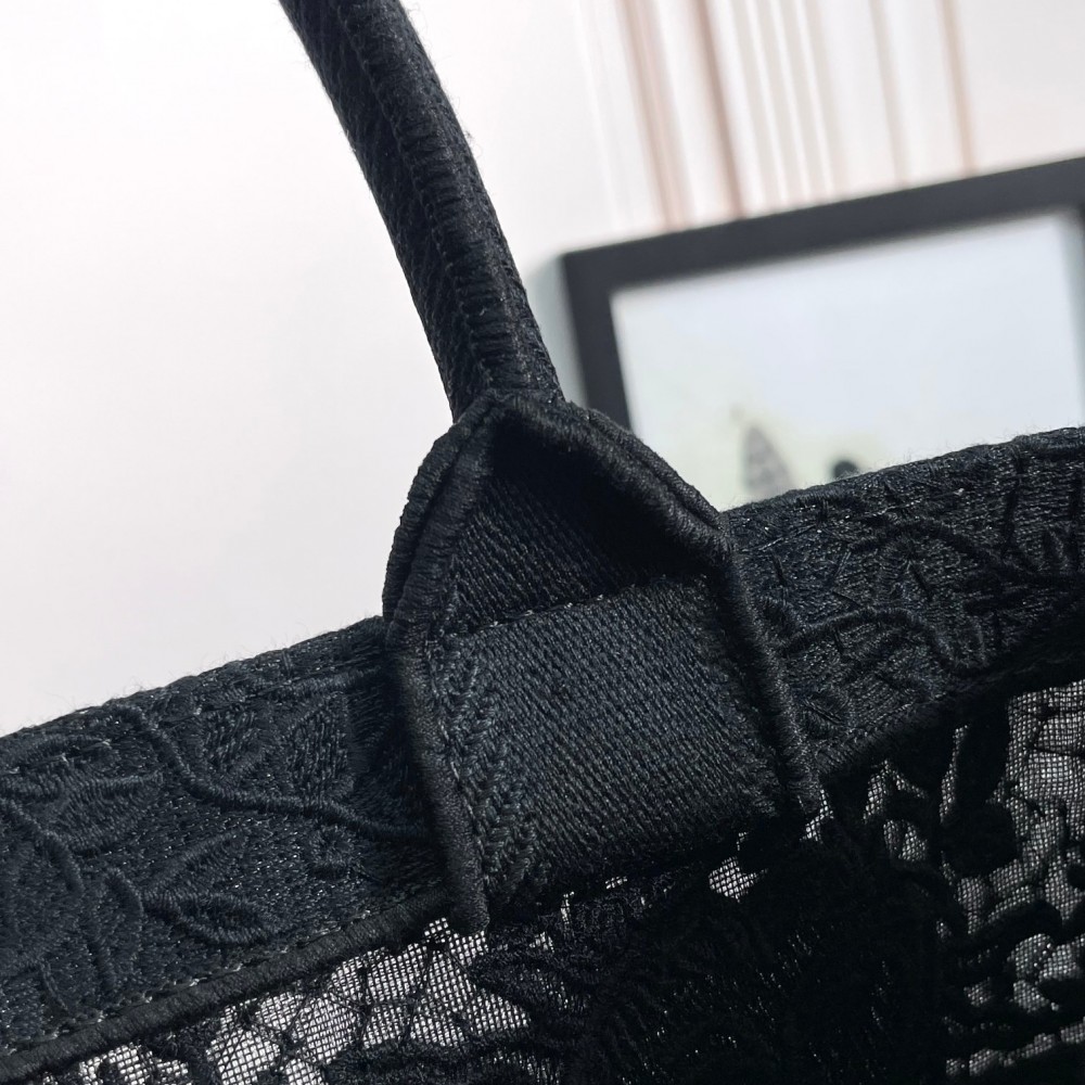 Christian Dior BOOK TOTE series large clear black printed embroidered handbag Christian Dior BOOK TOTE series large clear black printed embroidered handbag