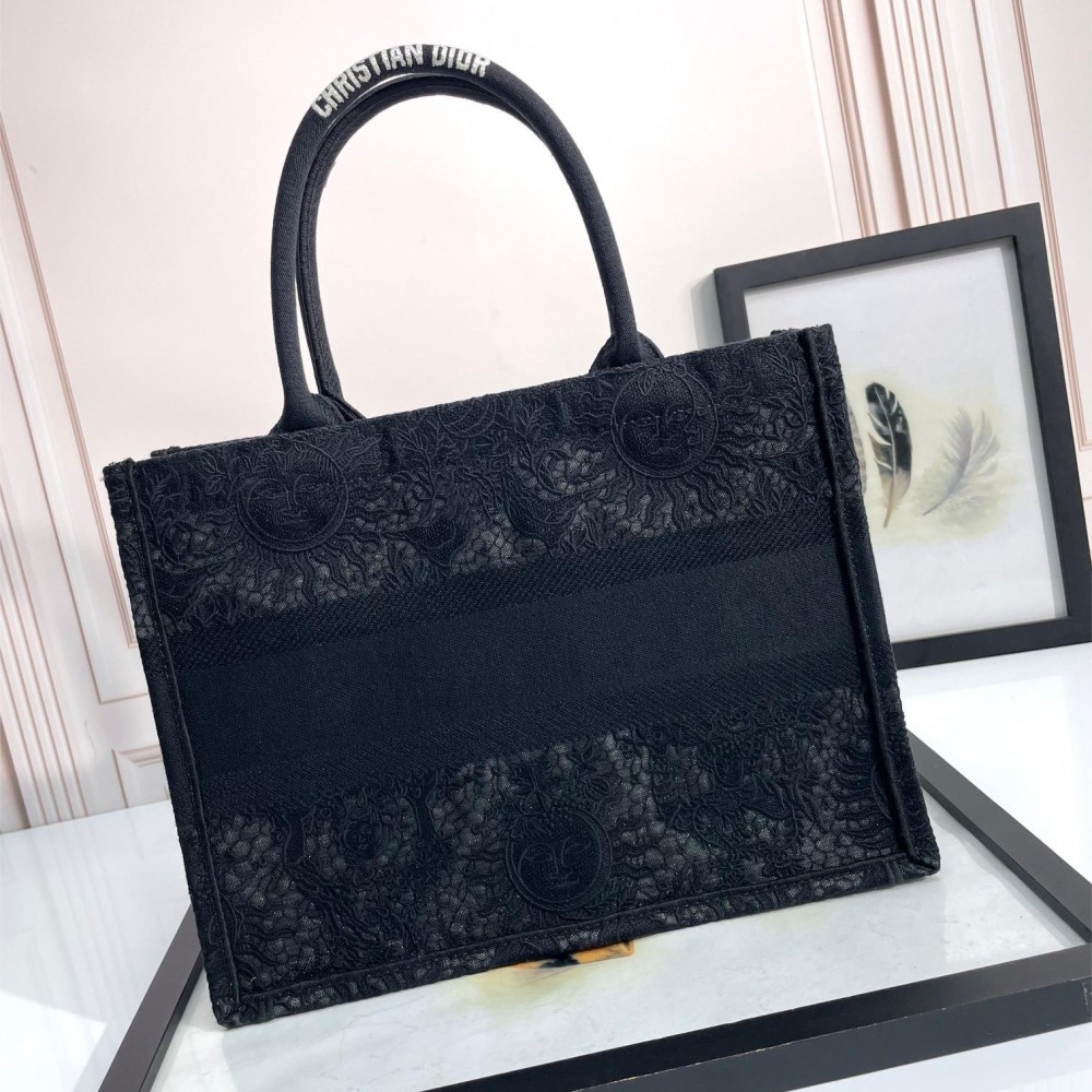 Christian Dior BOOK TOTE series medium clear black printed embroidered handbag Christian Dior BOOK TOTE series medium clear black printed embroidered handbag