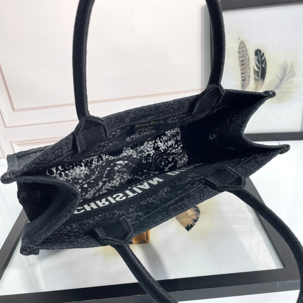 Christian Dior BOOK TOTE series medium clear black printed embroidered handbag Christian Dior BOOK TOTE series medium clear black printed embroidered handbag