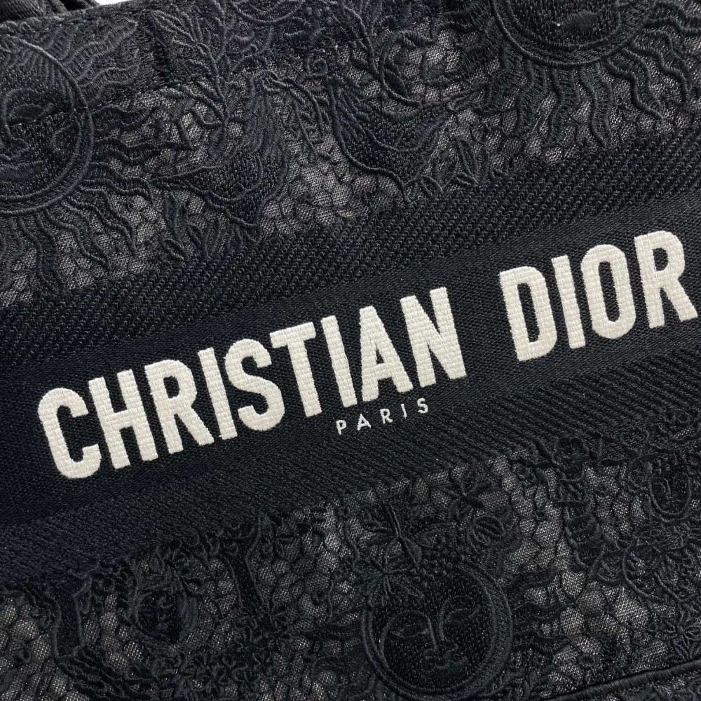 Christian Dior BOOK TOTE series medium clear black printed embroidered handbag Christian Dior BOOK TOTE series medium clear black printed embroidered handbag
