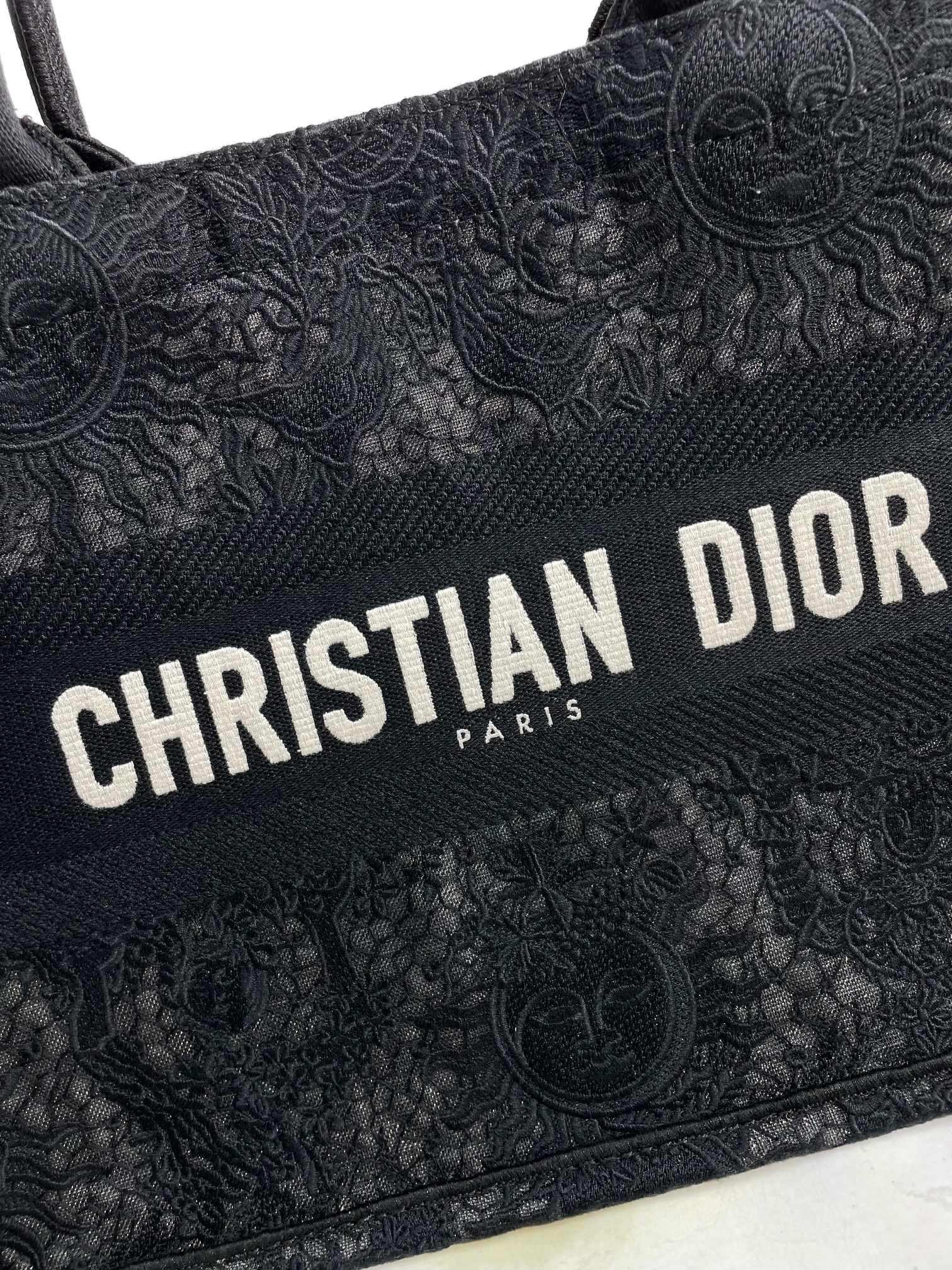 Christian Dior BOOK TOTE series medium clear black printed embroidered handbag Christian Dior BOOK TOTE series medium clear black printed embroidered handbag
