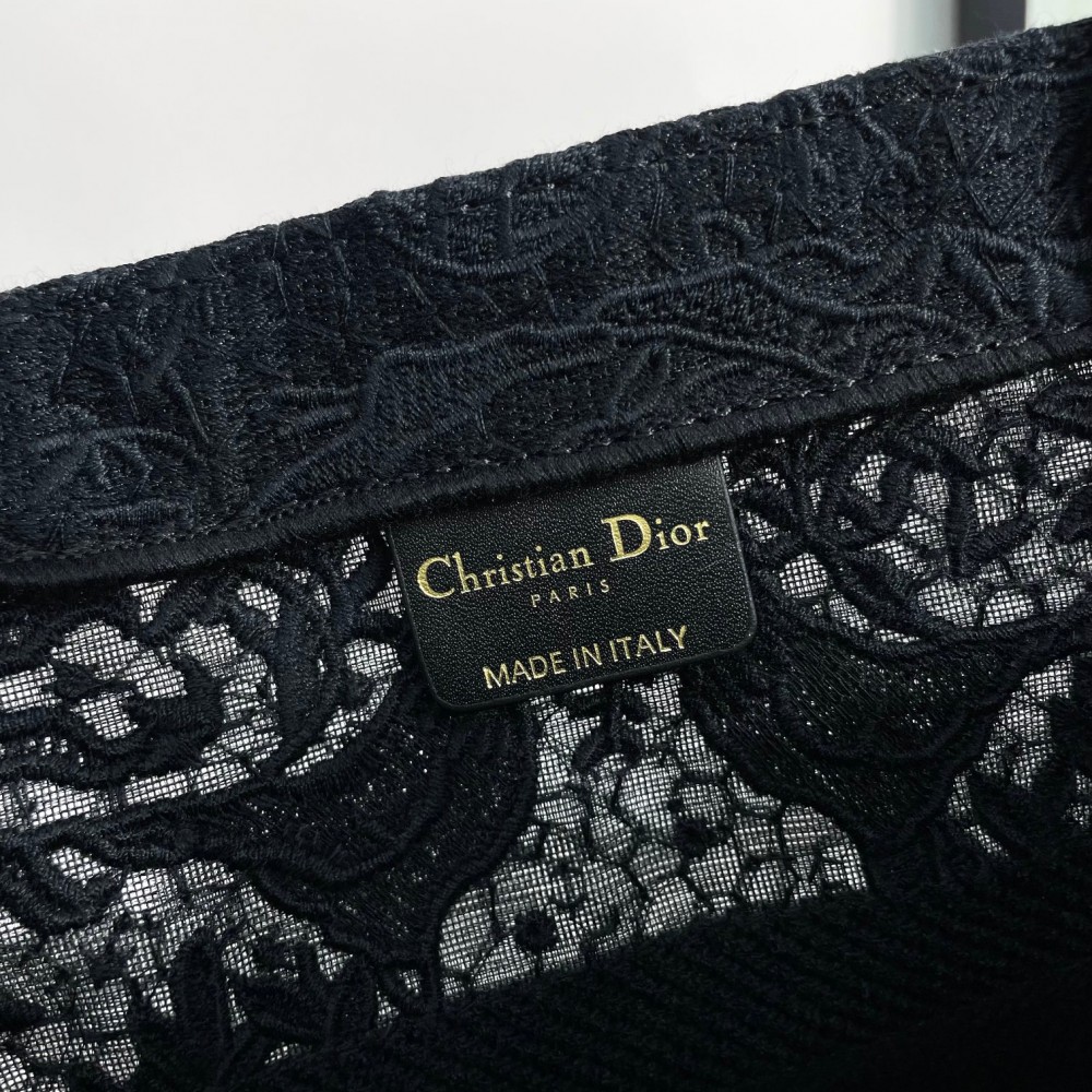 Christian Dior BOOK TOTE series medium clear black printed embroidered handbag Christian Dior BOOK TOTE series medium clear black printed embroidered handbag