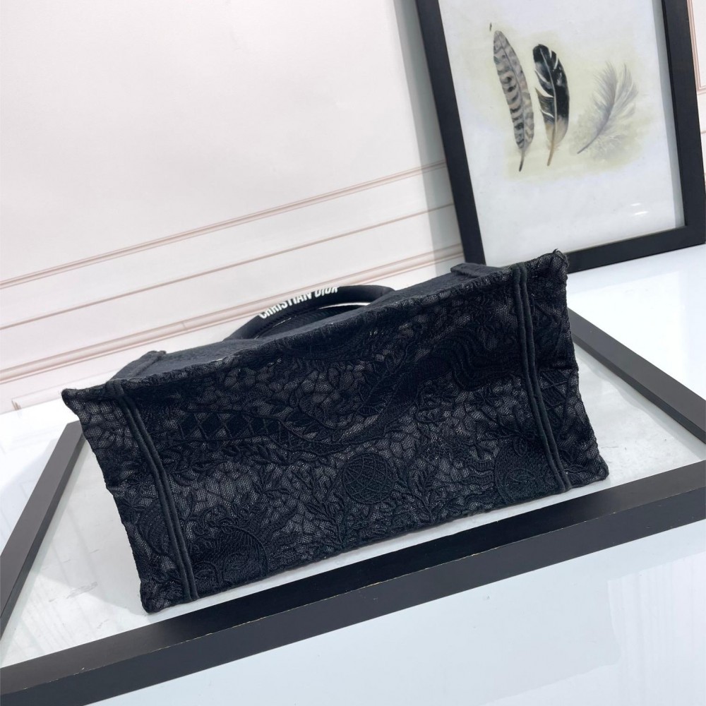 Christian Dior BOOK TOTE series small clear black printed embroidered handbag Christian Dior BOOK TOTE series small clear black printed embroidered handbag