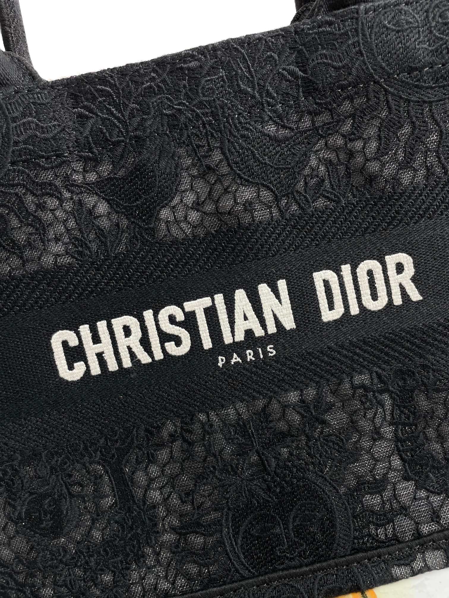 Christian Dior BOOK TOTE series small clear black printed embroidered handbag Christian Dior BOOK TOTE series small clear black printed embroidered handbag