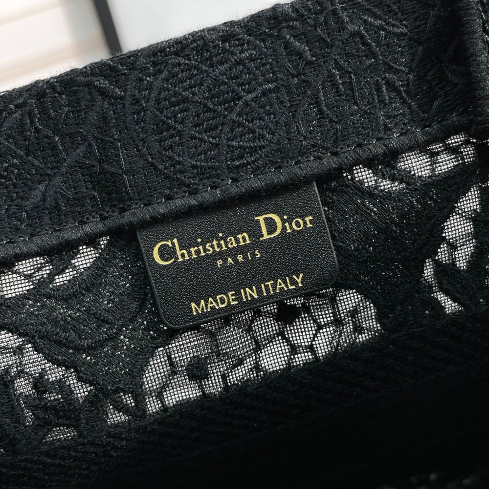 Christian Dior BOOK TOTE series small clear black printed embroidered handbag Christian Dior BOOK TOTE series small clear black printed embroidered handbag