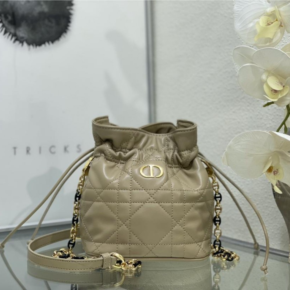 Christian Dior Dior Ammi series small lambskin gray brown handbag Christian Dior Dior Ammi series small lambskin gray brown handbag