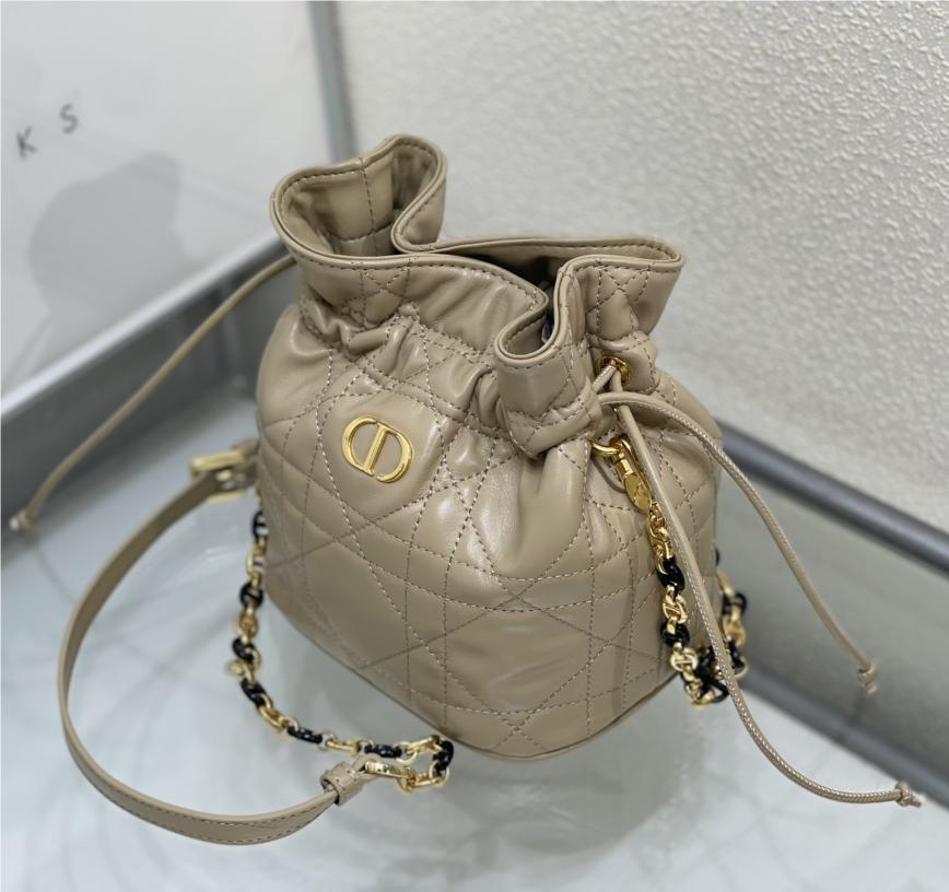 Christian Dior Dior Ammi series small lambskin gray brown handbag Christian Dior Dior Ammi series small lambskin gray brown handbag