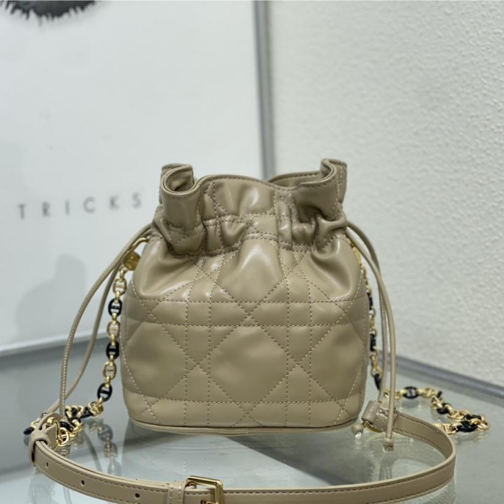 Christian Dior Dior Ammi series small lambskin gray brown handbag Christian Dior Dior Ammi series small lambskin gray brown handbag