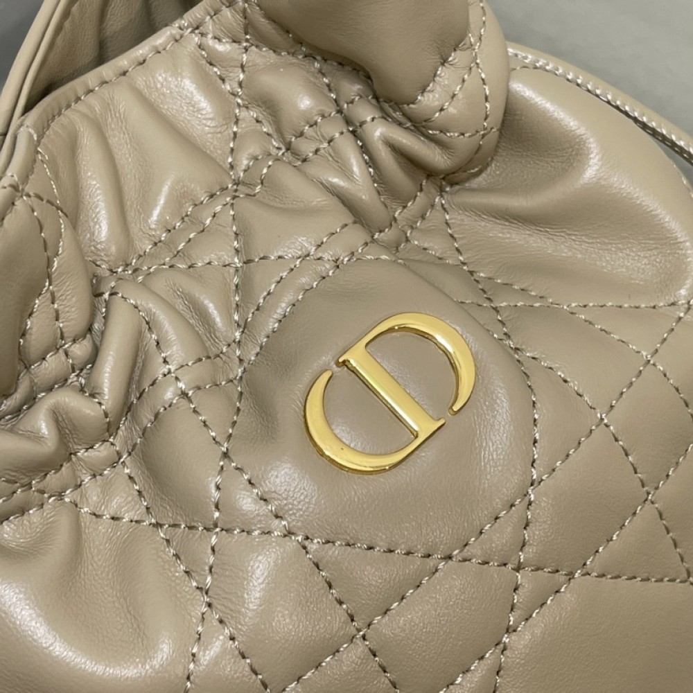 Christian Dior Dior Ammi series small lambskin gray brown handbag Christian Dior Dior Ammi series small lambskin gray brown handbag