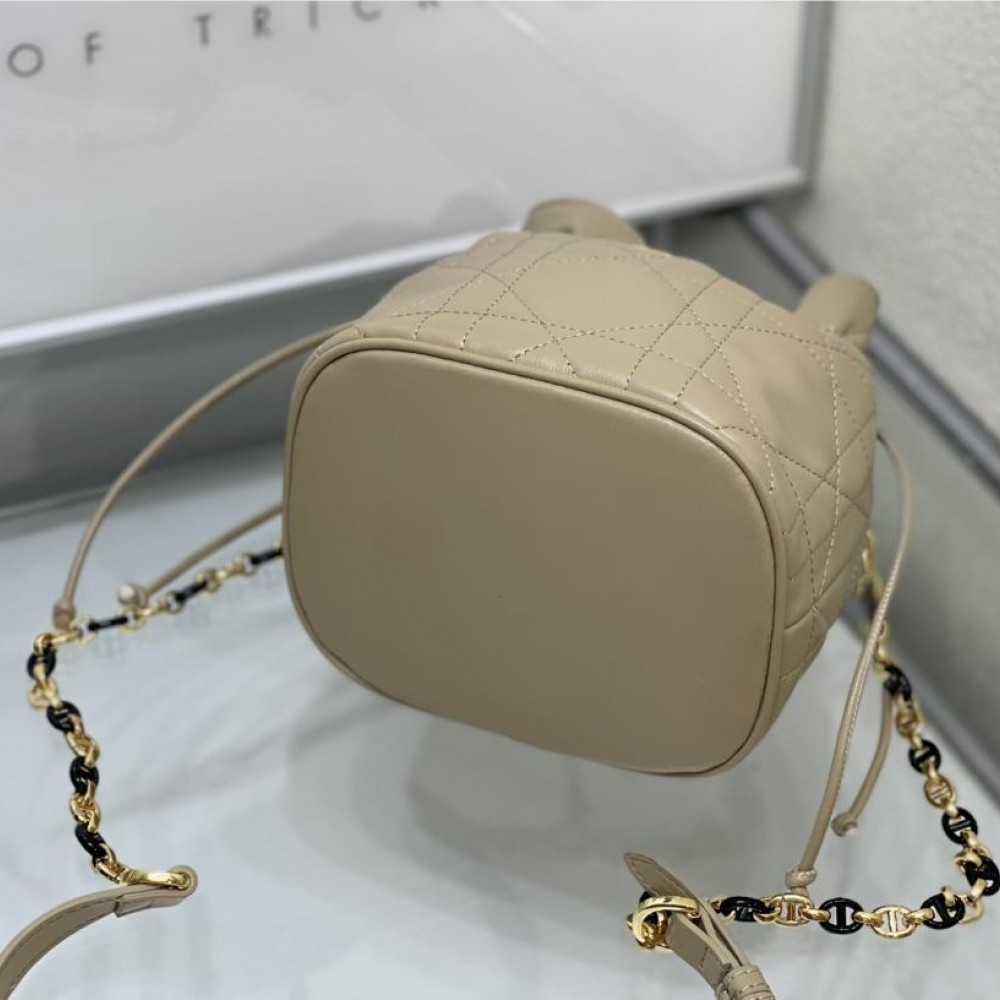 Christian Dior Dior Ammi series small lambskin gray brown handbag Christian Dior Dior Ammi series small lambskin gray brown handbag