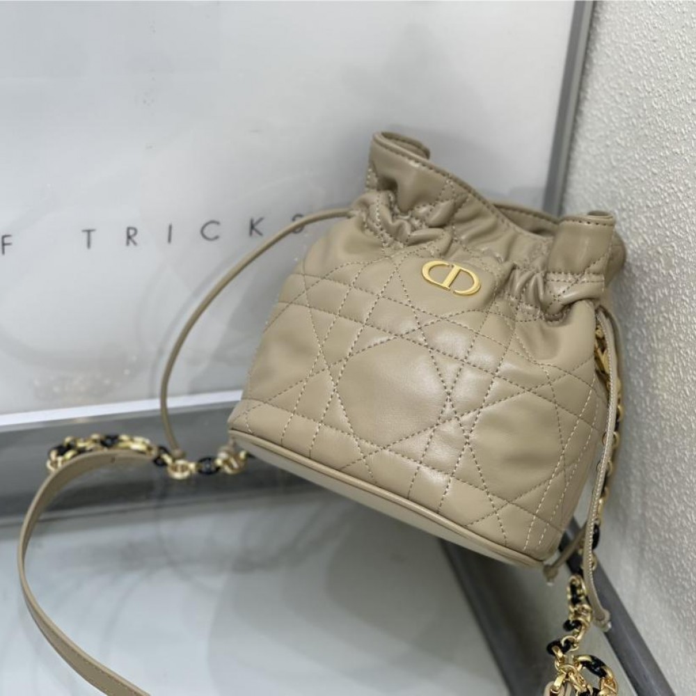 Christian Dior Dior Ammi series small lambskin gray brown handbag Christian Dior Dior Ammi series small lambskin gray brown handbag
