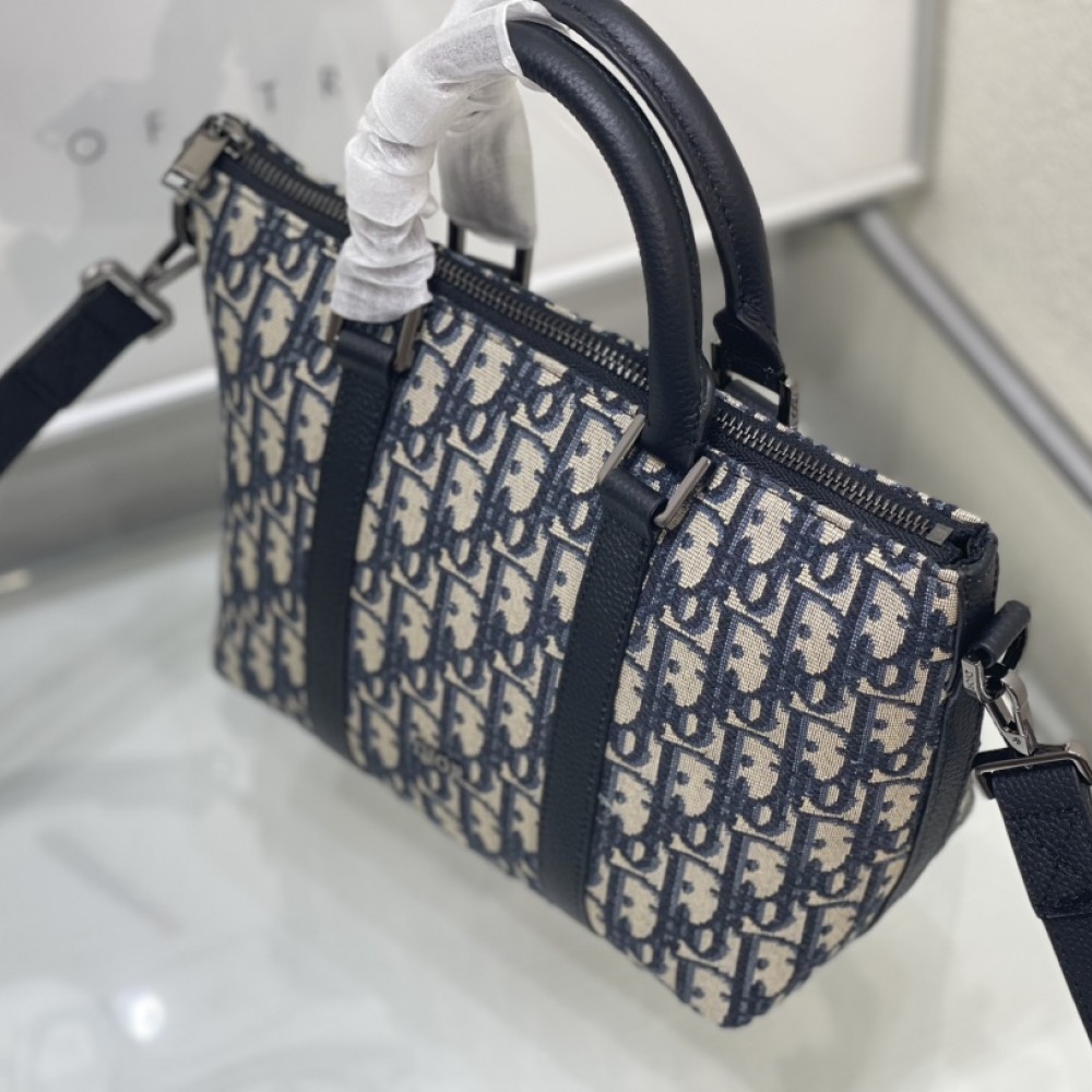 Christian Dior BOOK TOTE OBLIQUE printed jacquard black leather tote bag Christian Dior BOOK TOTE OBLIQUE printed jacquard black leather tote bag