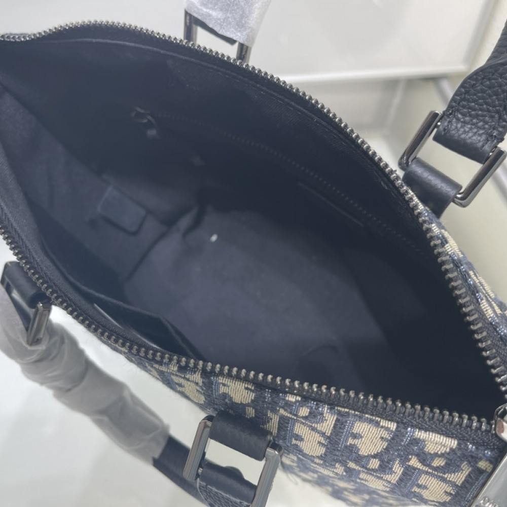 Christian Dior BOOK TOTE OBLIQUE printed jacquard black leather tote bag Christian Dior BOOK TOTE OBLIQUE printed jacquard black leather tote bag