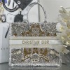 Christian Dior BOOK TOTE Platinum printed fabric and black leather handbag Christian Dior BOOK TOTE Platinum printed fabric and black leather handbag