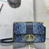 Christian Dior Caro series blue printed high-quality cowhide leather bag Christian Dior Caro series blue printed high-quality cowhide leather bag