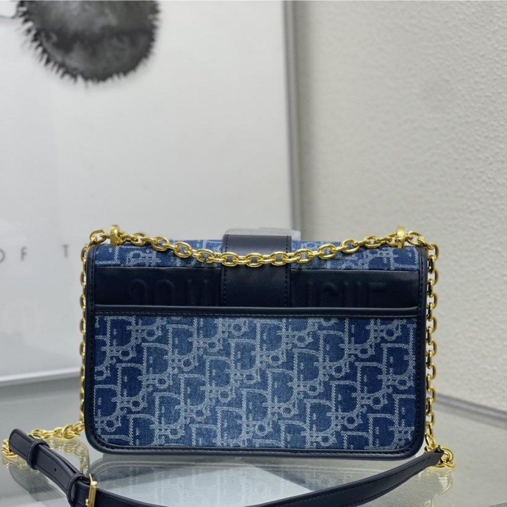 Christian Dior Caro series blue printed high-quality cowhide leather bag Christian Dior Caro series blue printed high-quality cowhide leather bag