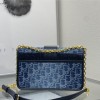 Christian Dior Caro series blue printed high-quality cowhide leather bag Christian Dior Caro series blue printed high-quality cowhide leather bag