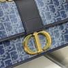 Christian Dior Caro series blue printed high-quality cowhide leather bag Christian Dior Caro series blue printed high-quality cowhide leather bag