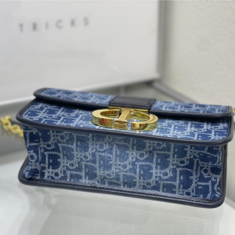 Christian Dior Caro series blue printed high-quality cowhide leather bag Christian Dior Caro series blue printed high-quality cowhide leather bag