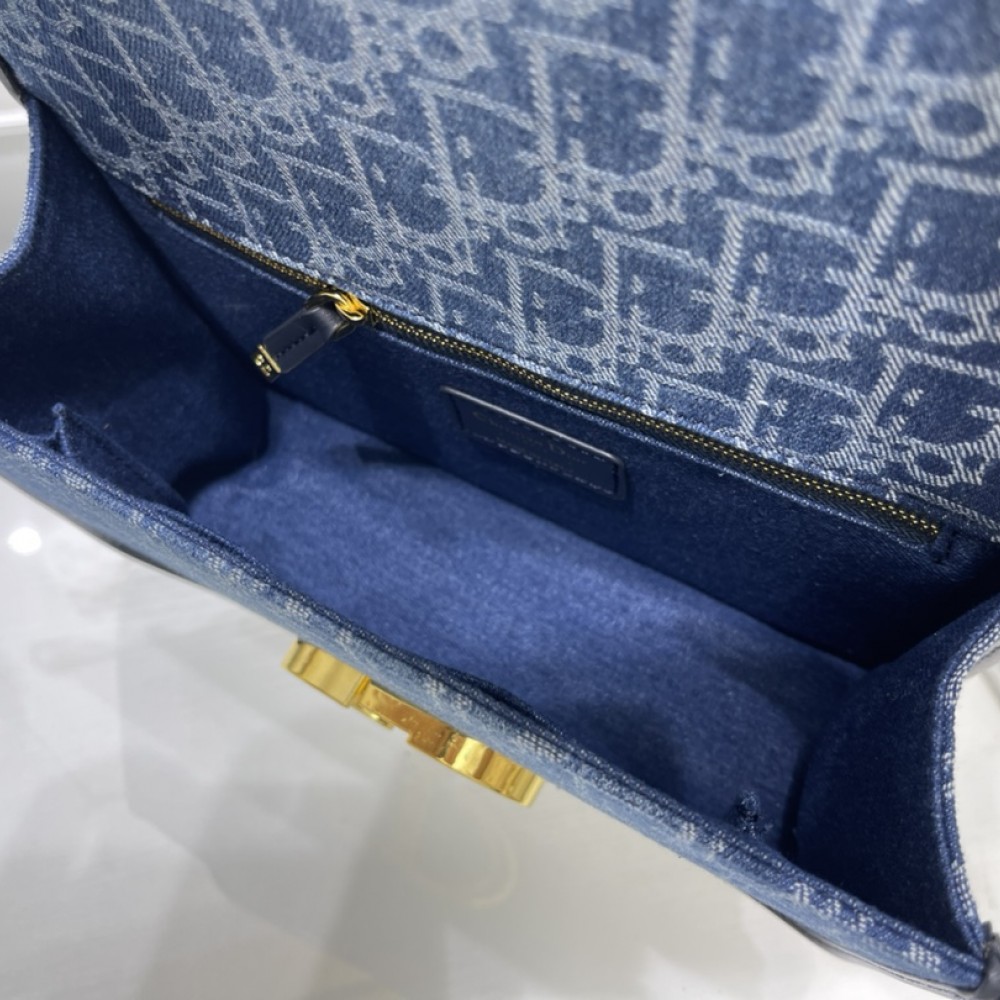 Christian Dior Caro series blue printed high-quality cowhide leather bag Christian Dior Caro series blue printed high-quality cowhide leather bag