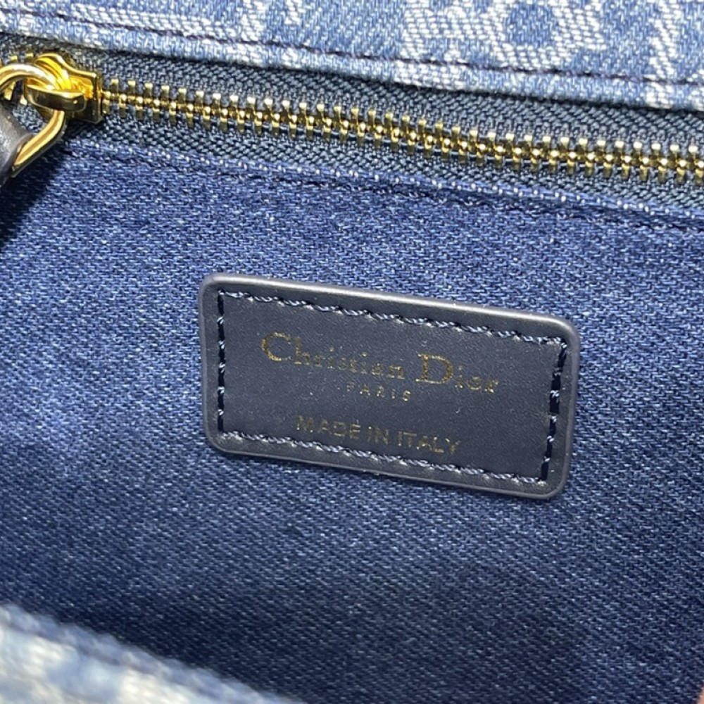 Christian Dior Caro series blue printed high-quality cowhide leather bag Christian Dior Caro series blue printed high-quality cowhide leather bag