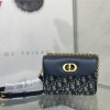 Christian Dior CARO series blue printed exquisite hardware chain bag Christian Dior CARO series blue printed exquisite hardware chain bag