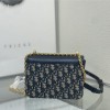 Christian Dior CARO series blue printed exquisite hardware chain bag Christian Dior CARO series blue printed exquisite hardware chain bag