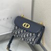 Christian Dior CARO series blue printed exquisite hardware chain bag Christian Dior CARO series blue printed exquisite hardware chain bag