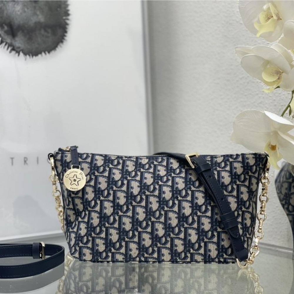 Christian Dior DIOR NOLITA series blue print exquisite hardware chain bag Christian Dior DIOR NOLITA series blue print exquisite hardware chain bag