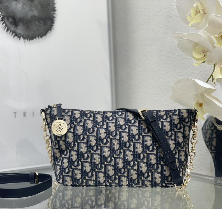 Christian Dior DIOR NOLITA series blue print exquisite hardware chain bag Christian Dior DIOR NOLITA series blue print exquisite hardware chain bag
