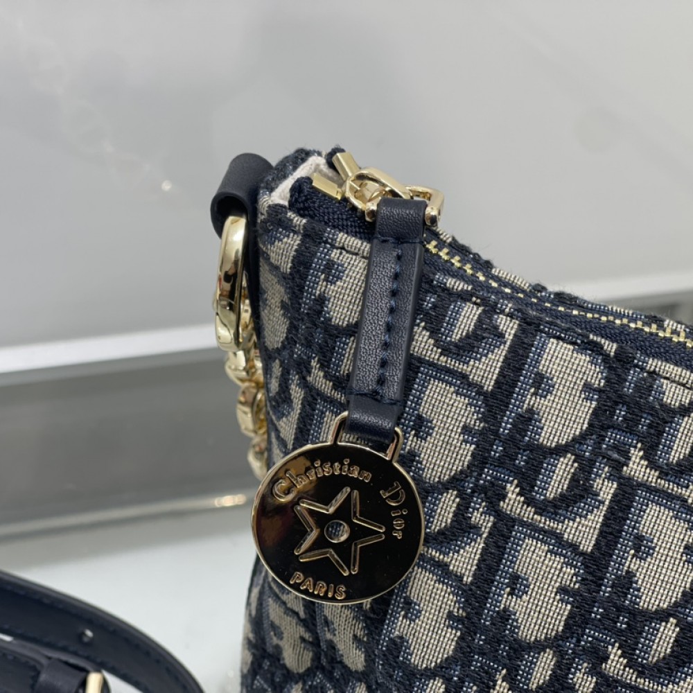 Christian Dior DIOR NOLITA series blue print exquisite hardware chain bag Christian Dior DIOR NOLITA series blue print exquisite hardware chain bag