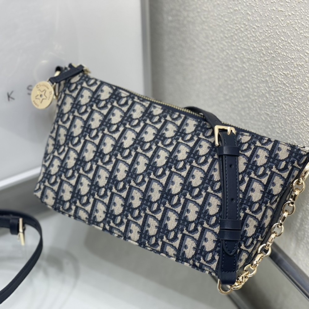 Christian Dior DIOR NOLITA series blue print exquisite hardware chain bag Christian Dior DIOR NOLITA series blue print exquisite hardware chain bag