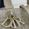 Christian Dior LADY DIOR classic rattan stitching gray handbag Christian Dior LADY DIOR classic rattan stitching gray handbag