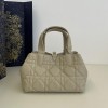 Christian Dior LADY DIOR classic rattan stitching gray handbag Christian Dior LADY DIOR classic rattan stitching gray handbag