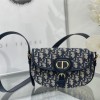 Christian Dior SADDLE series blue logo print shoulder strap handbag Christian Dior SADDLE series blue logo print shoulder strap handbag
