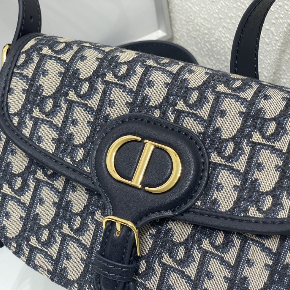 Christian Dior SADDLE series blue logo print shoulder strap handbag Christian Dior SADDLE series blue logo print shoulder strap handbag