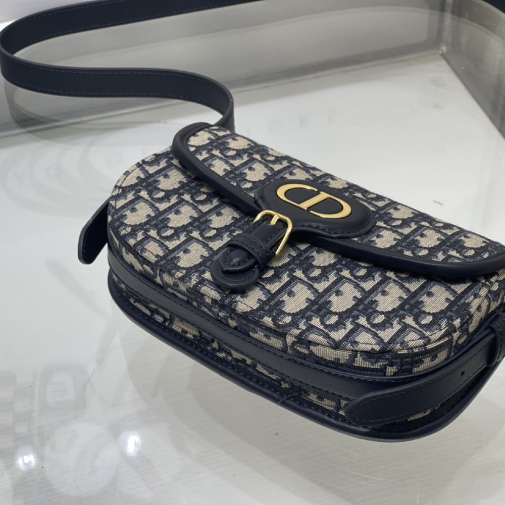 Christian Dior SADDLE series blue logo print shoulder strap handbag Christian Dior SADDLE series blue logo print shoulder strap handbag