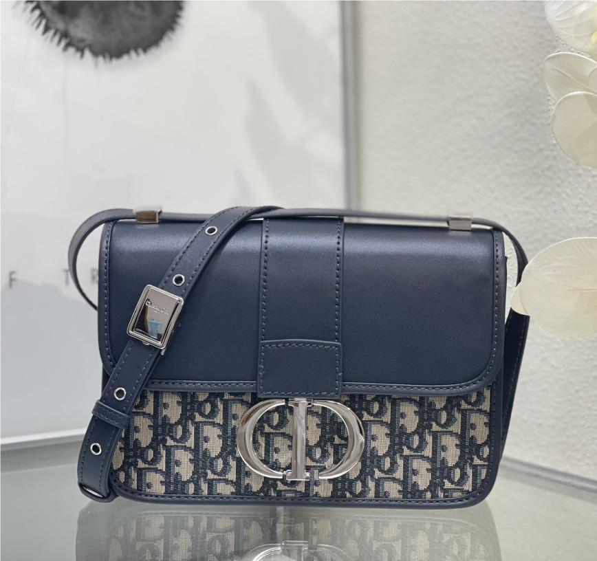 Christian Dior SADDLE series blue printed gold stamped logo shoulder strap flap horseshoe bag Christian Dior SADDLE series blue printed gold stamped logo shoulder strap flap horseshoe bag