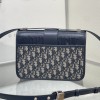Christian Dior SADDLE series blue printed gold stamped logo shoulder strap flap horseshoe bag Christian Dior SADDLE series blue printed gold stamped logo shoulder strap flap horseshoe bag