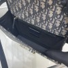 Christian Dior SADDLE series blue printed gold stamped logo shoulder strap flap horseshoe bag Christian Dior SADDLE series blue printed gold stamped logo shoulder strap flap horseshoe bag