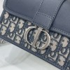 Christian Dior classic blue printed gold stamped logo shoulder strap flap shoulder bag Christian Dior classic blue printed gold stamped logo shoulder strap flap shoulder bag