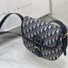 Christian Dior DIOR SADDLE series classic blue printed gold stamped logo shoulder strap flap shoulder bag Christian Dior DIOR SADDLE series classic blue printed gold stamped logo shoulder strap flap shoulder bag