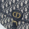 Christian Dior DIOR SADDLE series classic blue printed gold stamped logo shoulder strap flap shoulder bag Christian Dior DIOR SADDLE series classic blue printed gold stamped logo shoulder strap flap shoulder bag