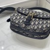 Christian Dior DIOR SADDLE series classic blue printed gold stamped logo shoulder strap flap shoulder bag Christian Dior DIOR SADDLE series classic blue printed gold stamped logo shoulder strap flap shoulder bag