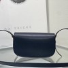 Christian Dior DIOR SADDLE series classic pure black leather gold logo shoulder strap flap shoulder bag Christian Dior DIOR SADDLE series classic pure black leather gold logo shoulder strap flap shoulder bag