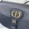 Christian Dior DIOR SADDLE series classic pure black leather gold logo shoulder strap flap shoulder bag Christian Dior DIOR SADDLE series classic pure black leather gold logo shoulder strap flap shoulder bag