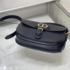 Christian Dior DIOR SADDLE series classic pure black leather gold logo shoulder strap flap shoulder bag Christian Dior DIOR SADDLE series classic pure black leather gold logo shoulder strap flap shoulder bag